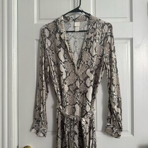 NWOT H&M animal print button down dress